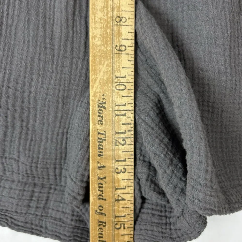 Monrow Shorts Womens S Gray Elastic Waist Lined Pockets Guaze Stretch Crinkled
